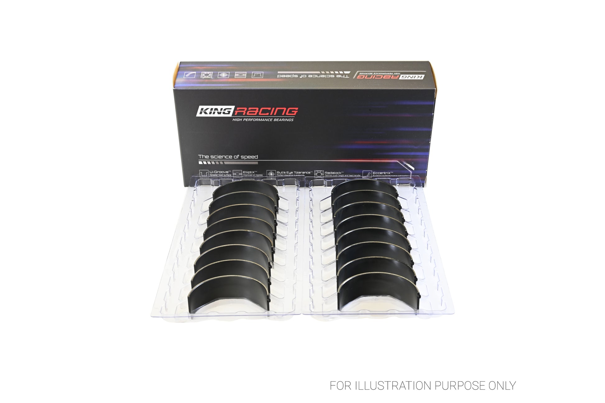 King Chevrolet SBC 307CI 350CI & GEN III/IV Narrow Racing Connecting Rod Bearings CR 807XPN-STD - Fits Chevrolet, GMC, Pontiac