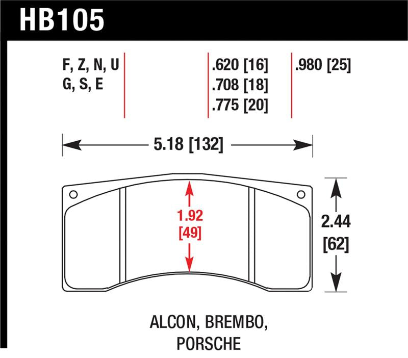 Hawk Performance HB105W.620 DTC-30 Motorsport Brake Pads