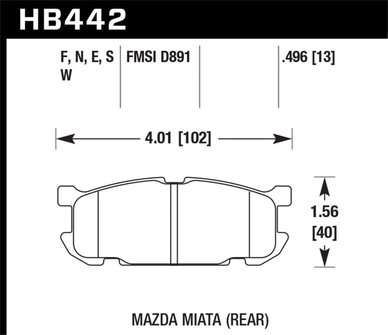 Hawk Performance HB442D.496 ER-1 Motorsport Brake Pads