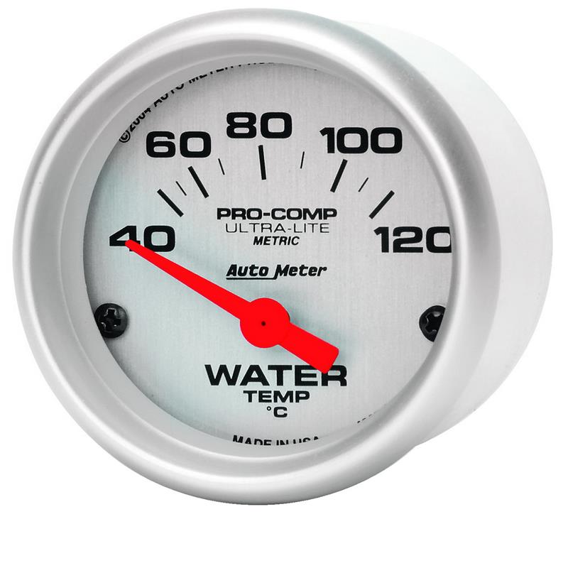AutoMeter 4337-M Ultra-Lite 52mm 40-120 Degrees C Short Sweep Electric Water Temperature Gauge