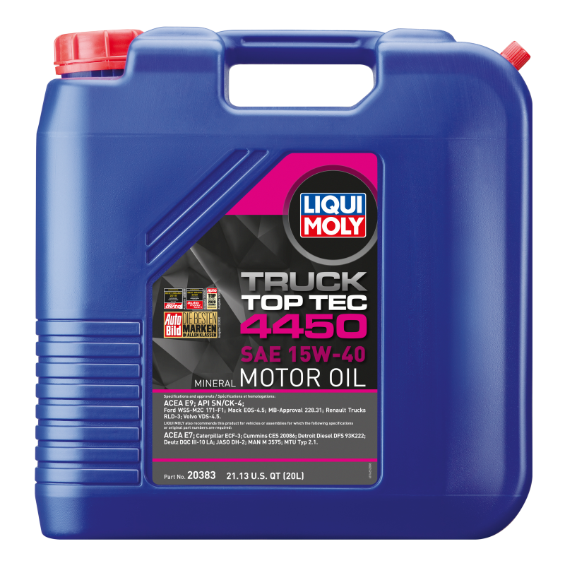 LIQUI MOLY 20L Top Tec Truck 4450 Motor Oil SAE 15W-40 (20383)