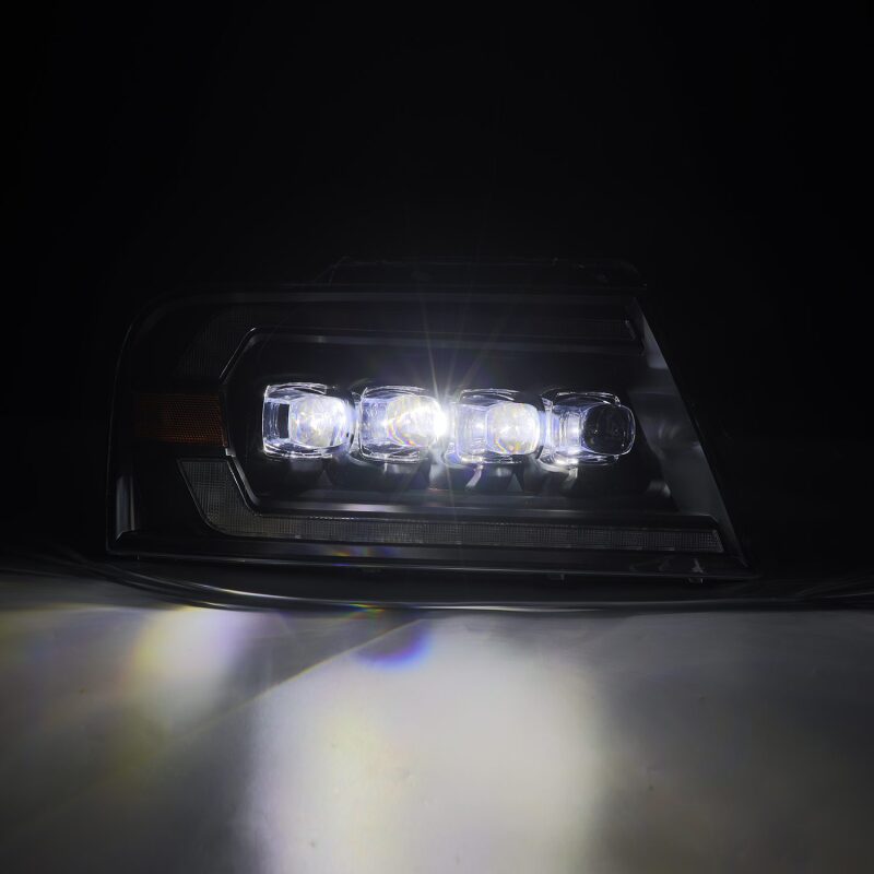 AlphaRex 880128 04-08 Ford F-150 (No 2004 Heritage) NOVA-Series LED Projector Headlights Alpha-Black with Activation Light / Sequential Signal