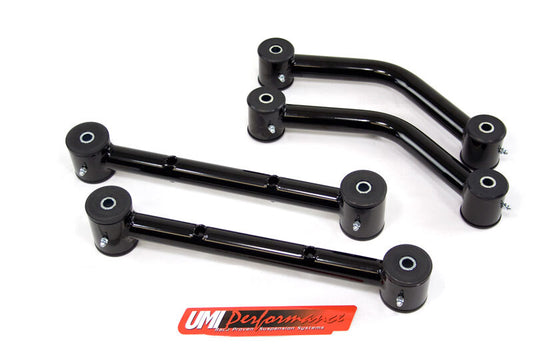 UMI Performance 501518-B Upper and Lower Control Arm Black for 1975 GM H-Body