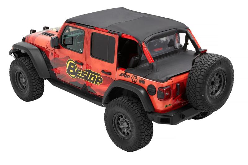 Bestop 24-26 Jeep Wrangler JL 4-Door Header Safari Bikini (Black Diamond)
