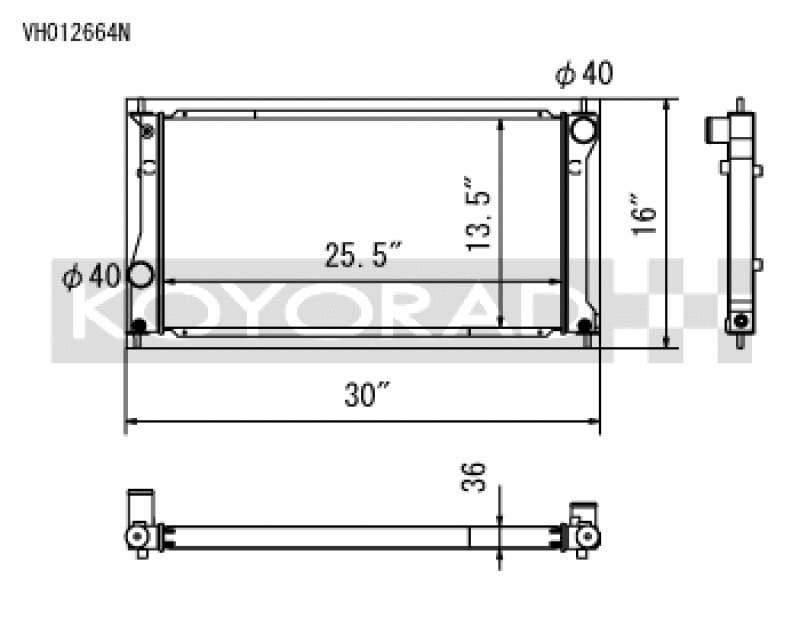 Koyo VH012664N for 13-20 Scion FR-S / Subaru BRZ 2.0L / 22+ Toyota GR86 / Subaru BRZ 2.4L (MT/AT) Radiator
