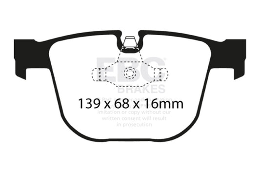 EBC 08-10 BMW M3 4.0 (E90) Ultimax2 Rear Brake Pads UD919