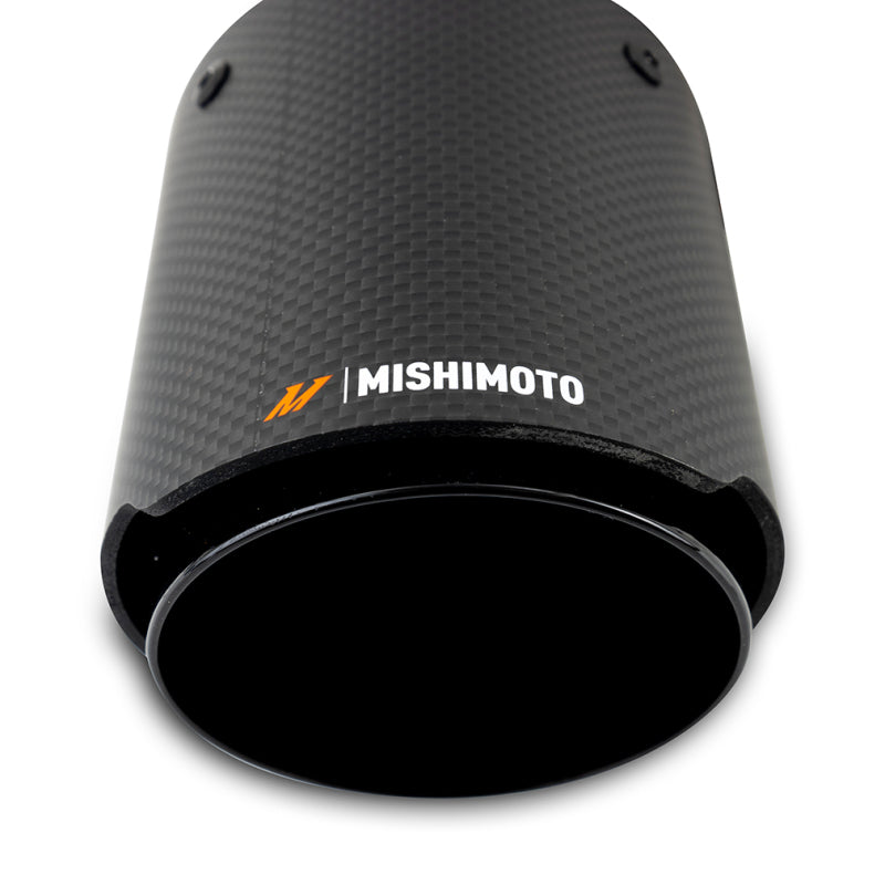 Mishimoto Carbon Fiber Muffler Tip 2.5in Inlet 3.5in Outlet Black - #MMEXH-TIP-CF25BK