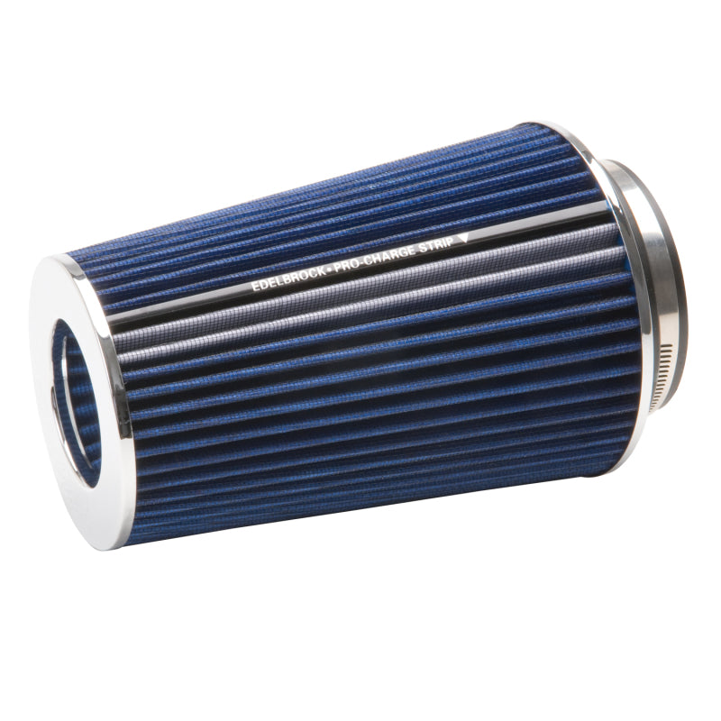 Edelbrock 43693 Air Filter Pro-Flo Series Conical 10 in Tall Blue/Chrome