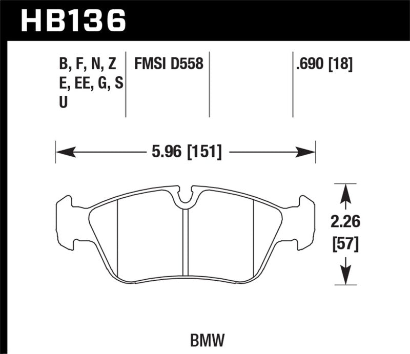 Hawk Performance HB136D.690 ER-1 Motorsport Brake Pads