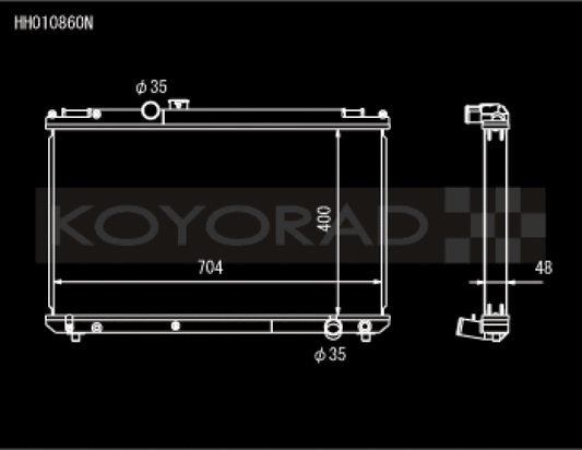 Koyo HH010860N for 96-00 Toyota Chaser JZX100 2.5L Inline 6 Turbo w/ Manual Trans Radiator