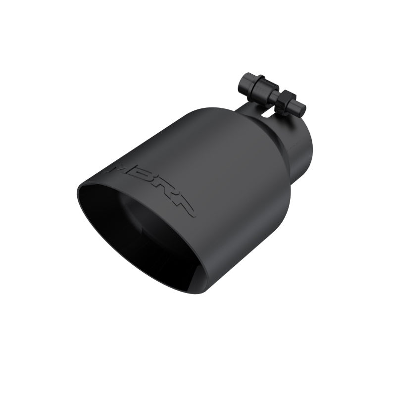 MBRP T5123BLK Exhaust Tip - 4" OD; Dual Wall Angled; 2.5" inlet; 8" length | Black Coated