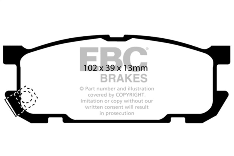 EBC 01-03 Mazda Miata MX5 1.8 (Sports Suspension) Yellowstuff Rear Brake Pads DP41453R