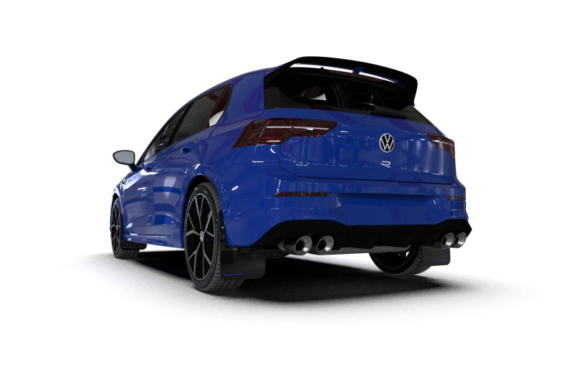 Rally Armor UR Mud Flaps - 2022-2025 Volkswagen GTI / Golf R - Black/Blue Logo - #MF80-UR-BLK/BL