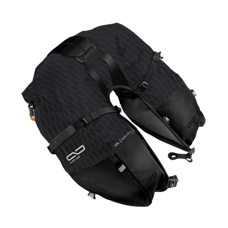 Giant Loop CSB25-B Coyote Saddlebag 39L Black Motorcycle