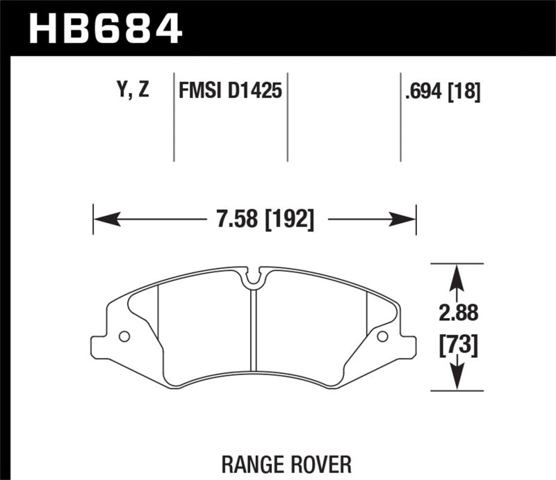 Hawk Performance HB684Z.694 Performance Ceramic Street Brake Pads