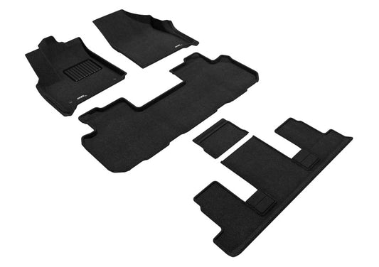 3D MAXpider Elegant Front, Rear & 3rd Row Floor Mats for 2018-2021 Buick Enclave 7-Passenger