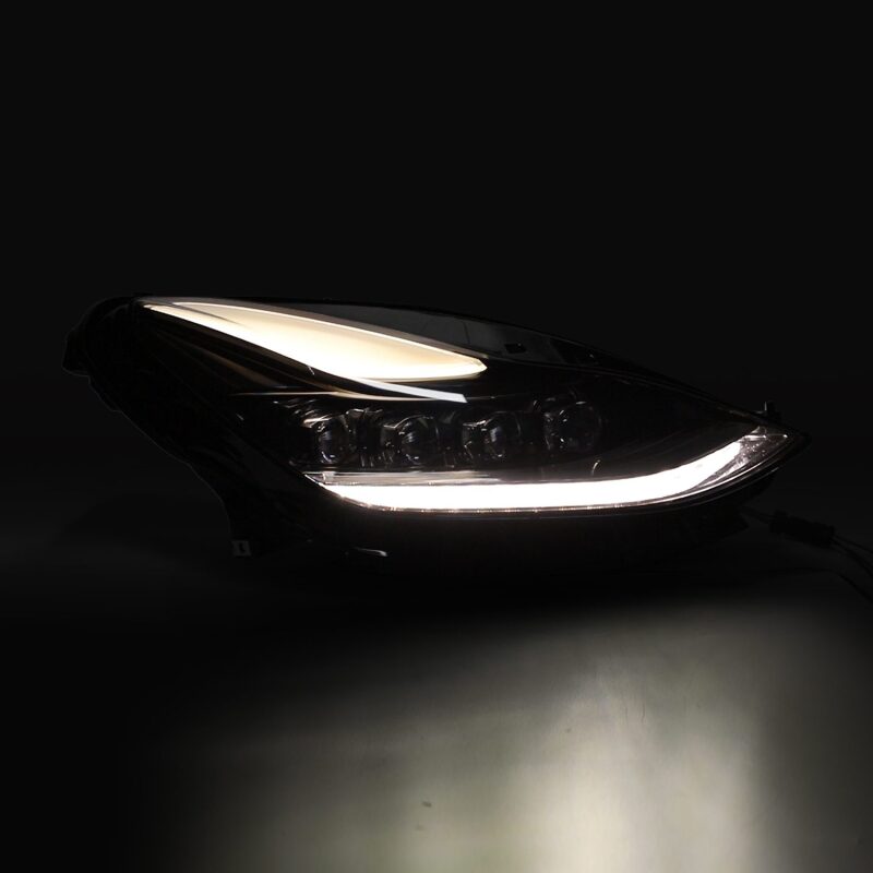 AlphaRex 880859 17-22 Tesla Model 3/20-23 Model Y NOVA LED Projector Headlights Alpha-Black with Activation Light & Sequential Signal