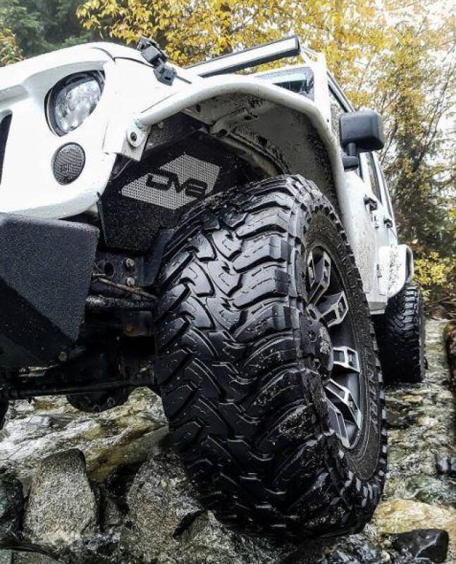 DV8 Offroad 07-18 Jeep Wrangler JK Front Aluminum Inner Fender - Black - #INFEND-01FB