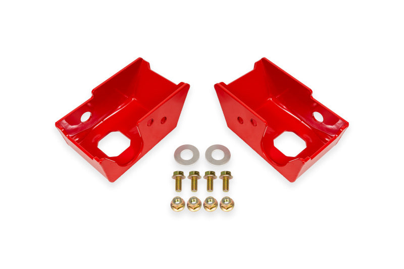 BMR 2021-2027 Ford Bronco (Exc. Bronco Sport) Rear Shock Mount Skid Plates - Red