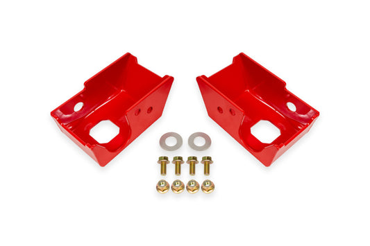 BMR 2021+ Ford Bronco (Exc. Bronco Sport) Rear Shock Mount Skid Plates - Red