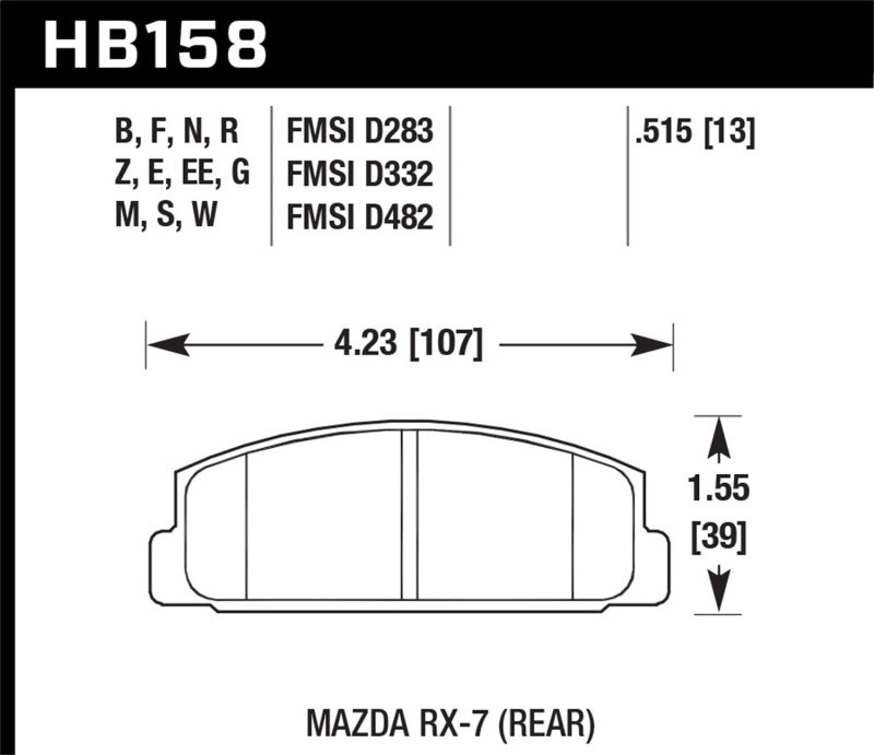 Hawk Performance HB158D.515 ER-1 Motorsport Brake Pads
