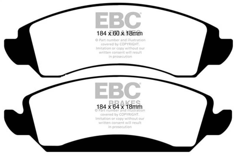 EBC 09-14 Cadillac Escalade 6.0 Hybrid Extra Duty Front Brake Pads ED91830