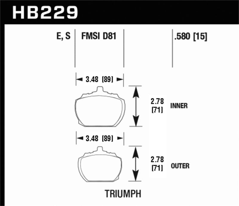 Hawk Performance HB229S.580 HT-10 Motorsport Brake Pads
