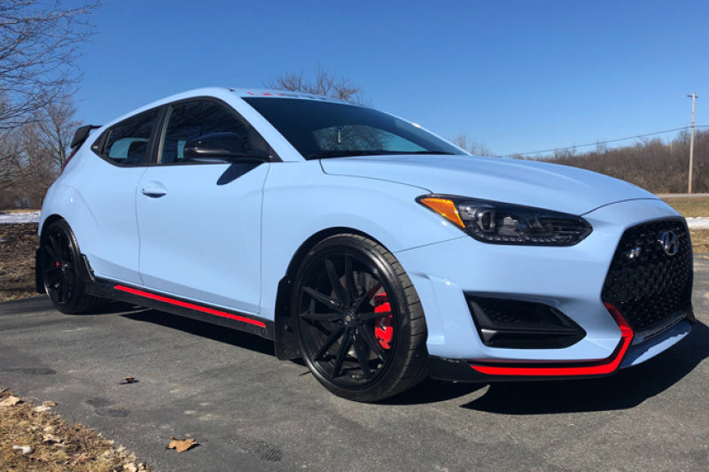 Rally Armor UR Mud Flaps - 2019-2022 Hyundai Veloster N - Black/Red Logo - #MF57-UR-BLK/RD