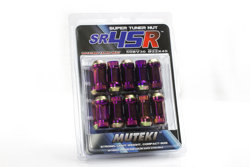 Wheel Mate HR3806BY Muteki HR38 Open End Lug Nuts Black Chrome with Yellow Ring M12x1.50
