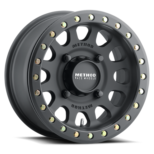 Method MR401 UTV Beadlock 15x7 +38mm Offset 6 x 139.7 BP 81.80mm CB Matte Black Wheel with BH-H24100