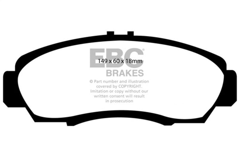 EBC 01-03 Acura CL 3.2 Yellowstuff Front Brake Pads DP41610R