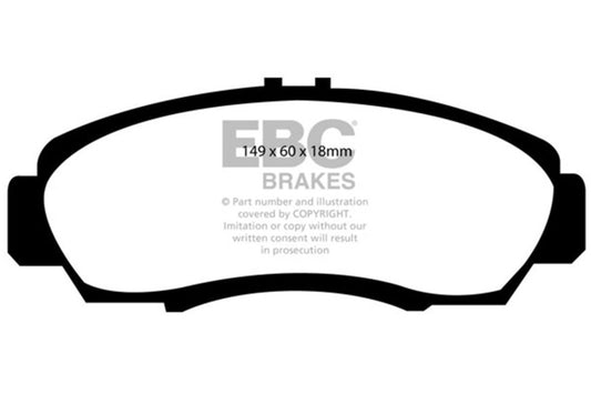 EBC 01-03 Acura CL 3.2 Yellowstuff Front Brake Pads DP41610R
