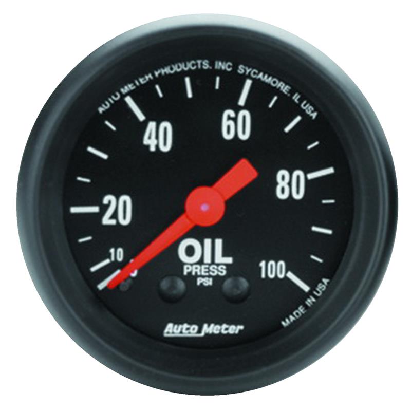 AutoMeter 2604 Z Series 52mm 0-100 PSI Mechanical Oil Pressure Gauge