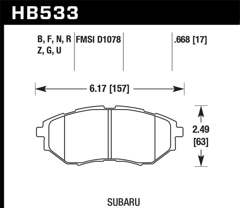 Hawk Performance HB533C.668 HPX Motorsport Brake Pads