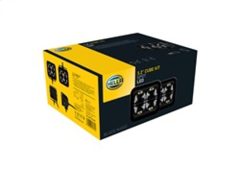 HELLA 358176821 Black Magic 3.2in LED Cube Kit - Spot Beam