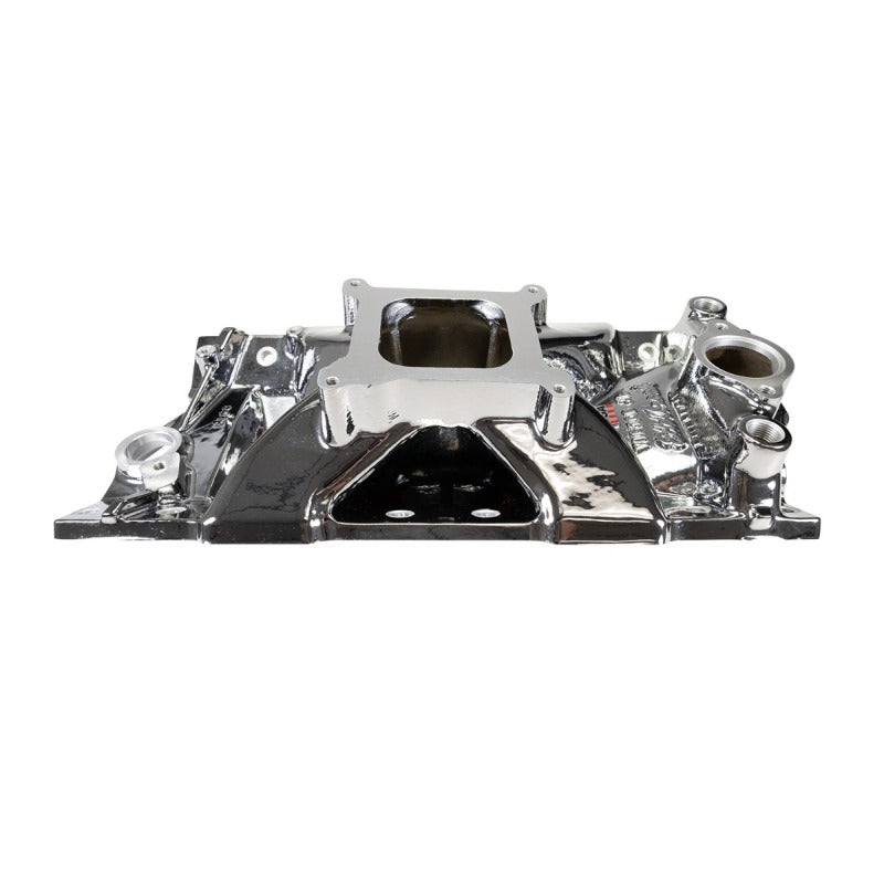 Edelbrock 2975-CP Chevrolet Small Block Victor Jr. 23 Degree Intake Manifold - Chrome Plasma Finish
