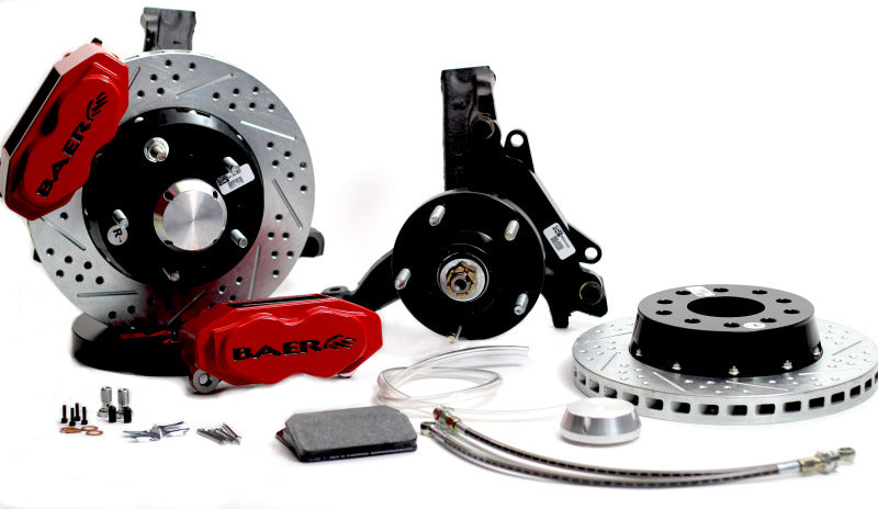 Baer Brakes 78-88 Buick Regal STD Studs 11in SS4+ Front SDZ Brake Kit - Fire Red — Fits 1978-88 GM G-body Vehicles (Comes Assembled on 2" Drop Spindles)