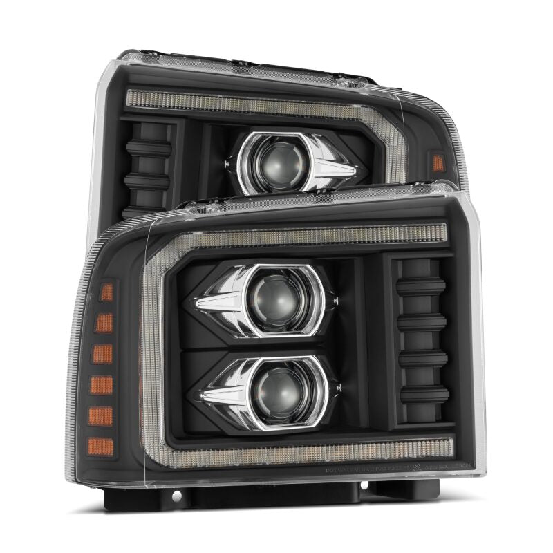 AlphaRex 880317 05-07 Ford F250/350/450/550 Super Duty LUXX LED Projector Headlights Black w/Activation Light & Sequential Signal + Switchback DRL