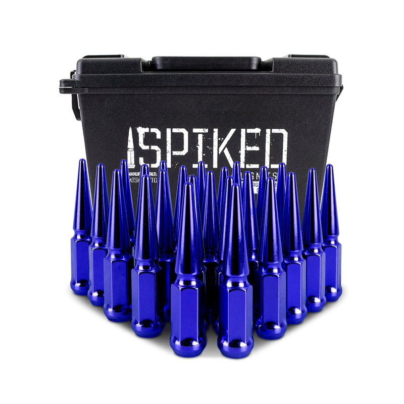 Mishimoto Mishimoto Steel Spiked Lug Nuts M12 x 1.5 24pc Set Blue - #MMLG-SP1215-24BL