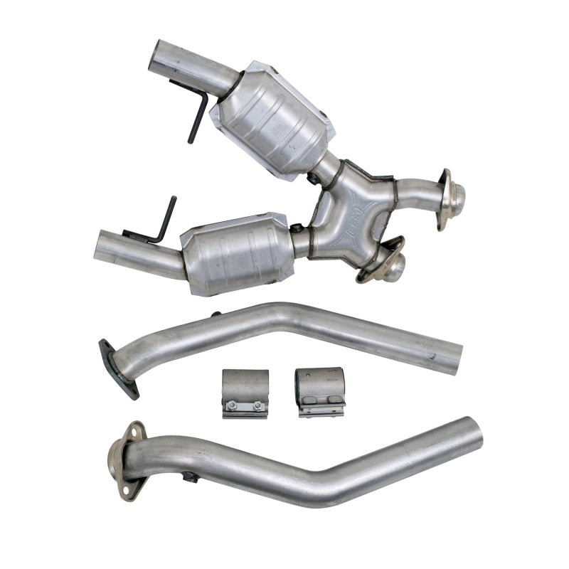 BBK Performance 1666 High Flow X-Pipe with Catalytic Converters (2-1/2 in) for 1996-1998 Ford Mustang GT 4.6L