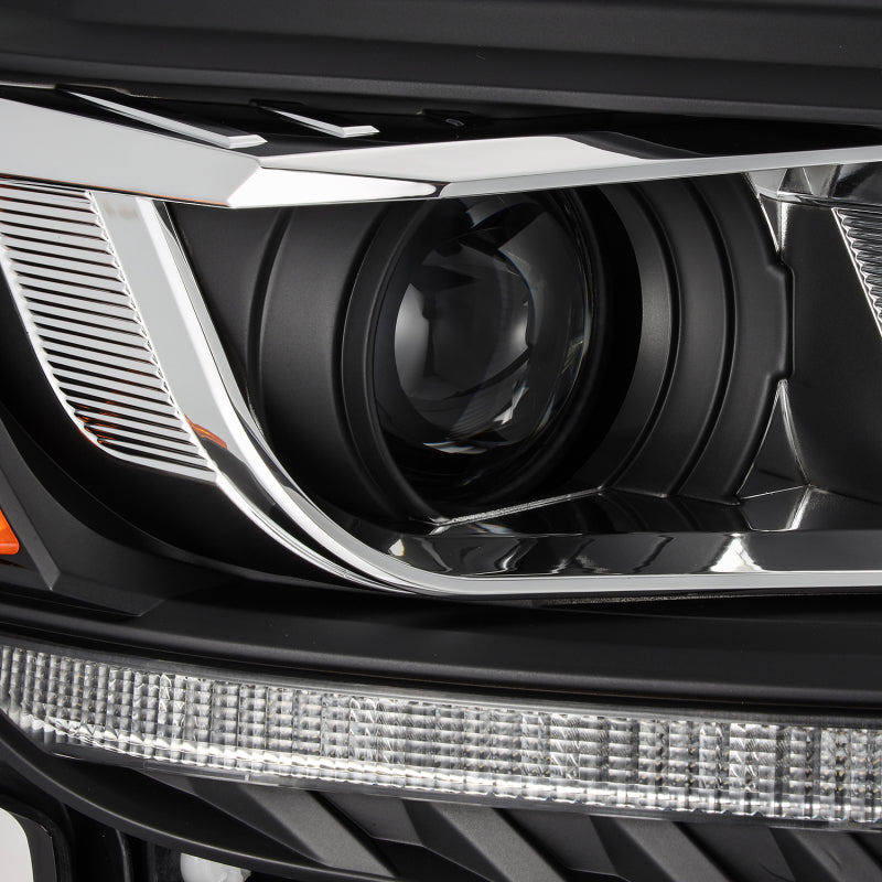 AlphaRex 880122 19-21 Ford Ranger LUXX LED Projector Headlights Plank Style Black with Sequential Signal/DRL