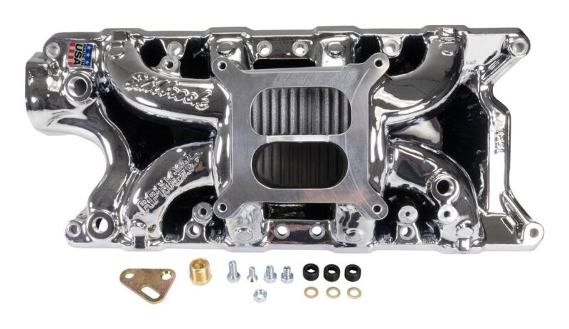 Edelbrock 7521-CP Ford Small-Block 289-302-347 RPM Air-Gap Intake Manifold - Chrome Plasma Finish