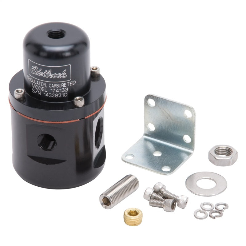 Edelbrock 174133 Fuel Pressure Regulator Carbureted 160 GPH 5-10 PSI 3/8 in In/Out 3/8 in Return