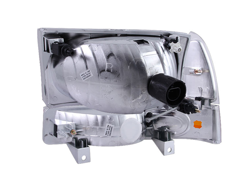 ANZO 1999-2004 Ford F-250 Super Duty Crystal Headlights - Chrome w/ Corner 2PC