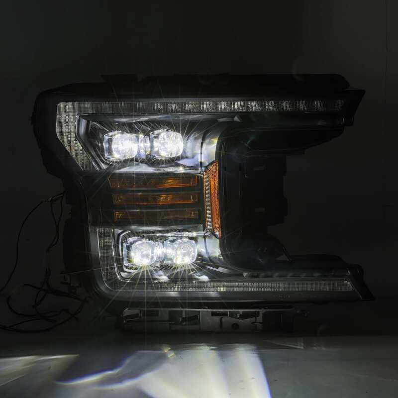 AlphaRex 880182 18-19 Ford F-150 NOVA LED Projector Headlights Plank Style Matte Black with Activation Light/Sequential Signal