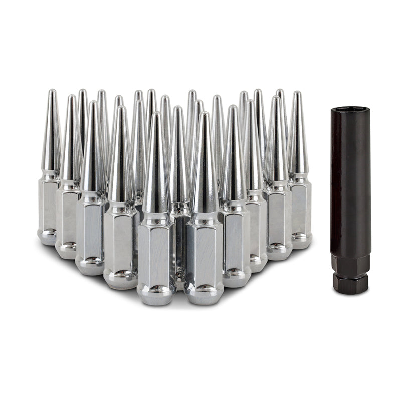 Mishimoto Mishimoto Steel Spiked Lug Nuts M12 x 1.5 24pc Set Chrome - #MMLG-SP1215-24CH