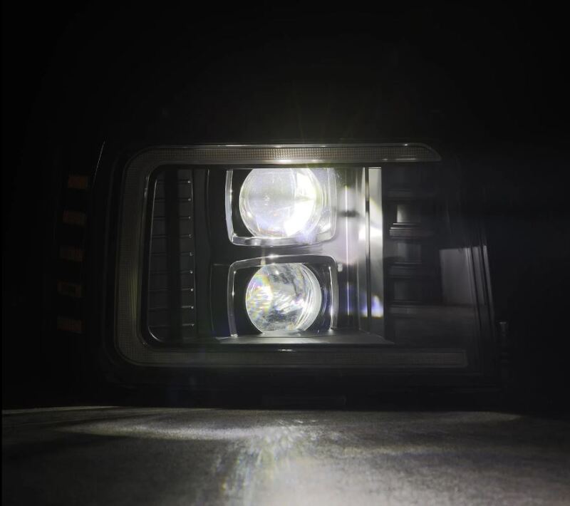 AlphaRex 880268 92-96 Ford F-Series/Bronco LUXX-Series Projector Headlights Black w/Activation Light Sequential Signal & Switchback DRL