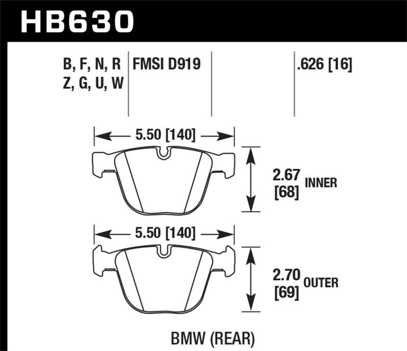 Hawk Performance HB630C.626 HPX Motorsport Brake Pads