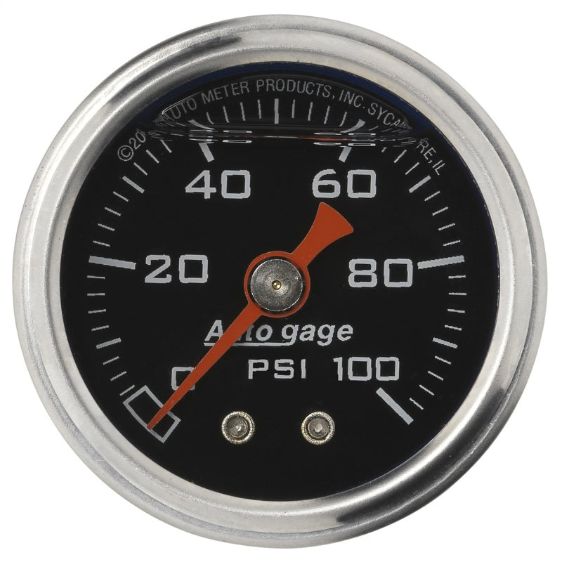 AutoMeter 2174 AutoGage 1.5in Liquid Filled Mechanical 0-100 PSI Fuel Pressure Gauge