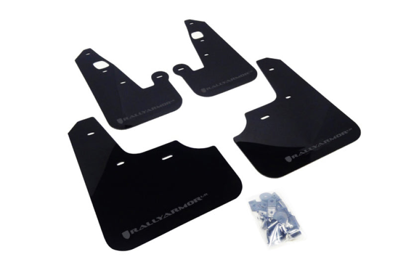 Rally Armor UR Mud Flaps - 2007-2017 Mitsubishi Lancer - Black/Grey Logo - #MF8-UR-BLK/GRY